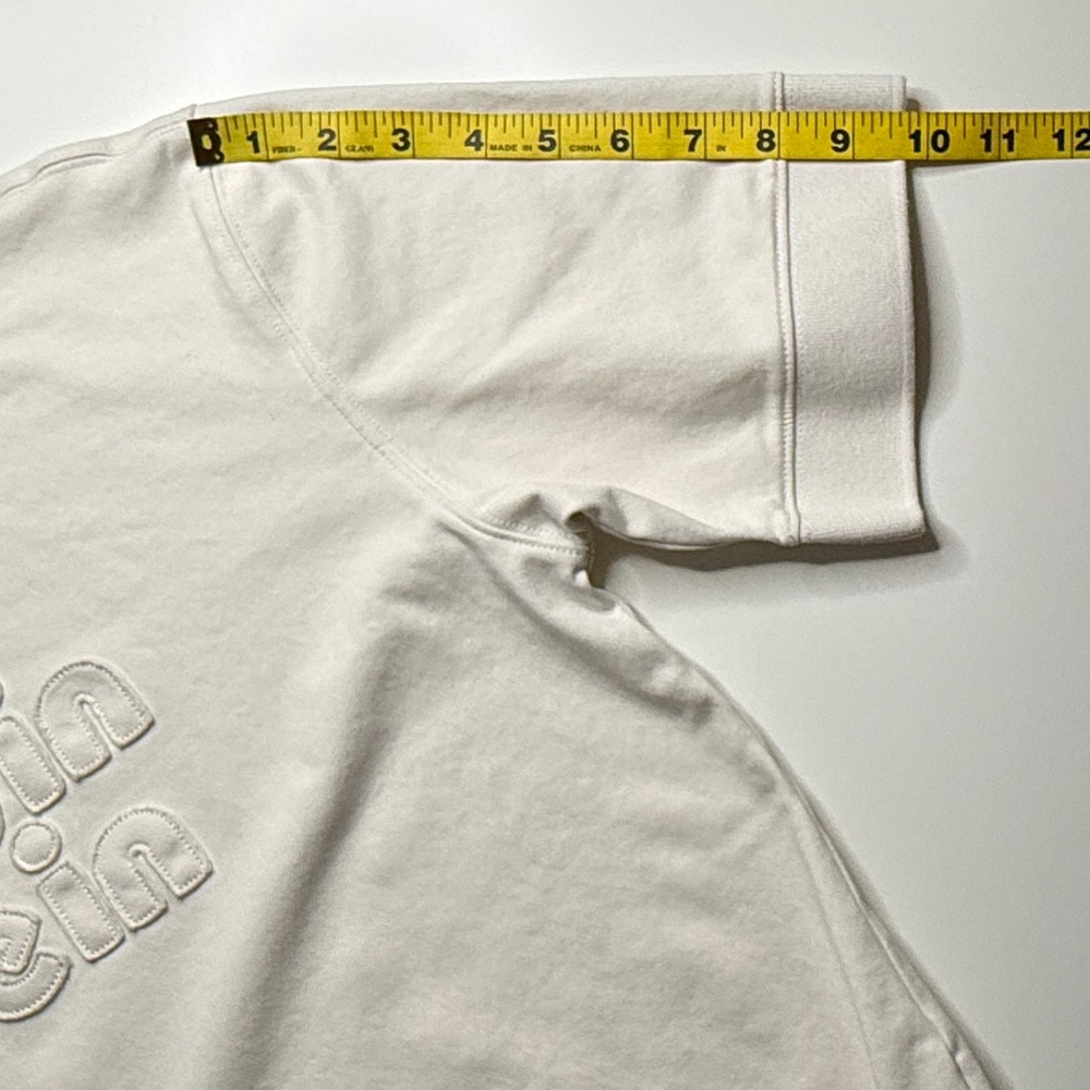 Calvin Klein | Embossed Logo Short Sleeve Sweatshirt Tee | Cream | Size S - Picture 16 of 16